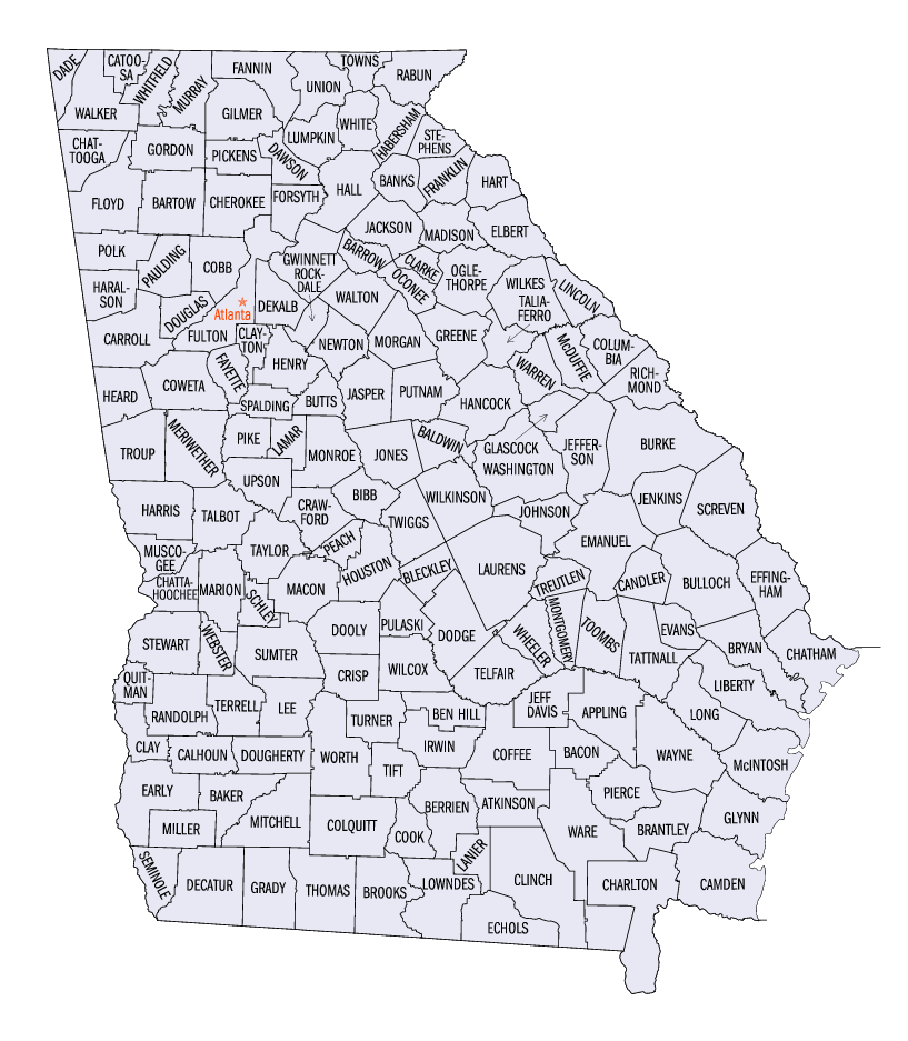 Ga Counties Map Zip Codes